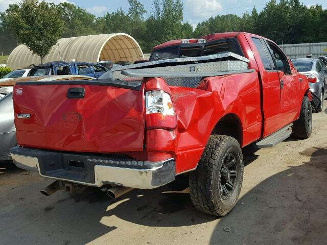 1FTPX14524NA25125 - 2004 FORD F150 RED photo 4