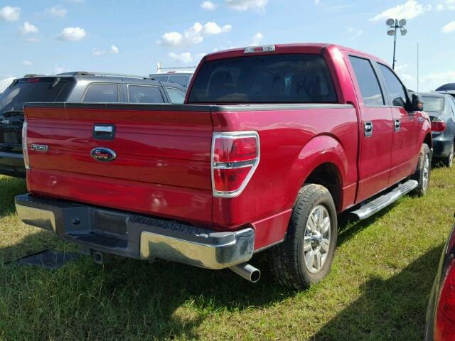 1FTEW1C8XAFB87399 - 2010 FORD F150 RED photo 4