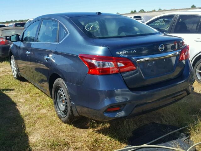 3N1AB7AP8HY254210 - 2017 NISSAN SENTRA BLUE photo 3