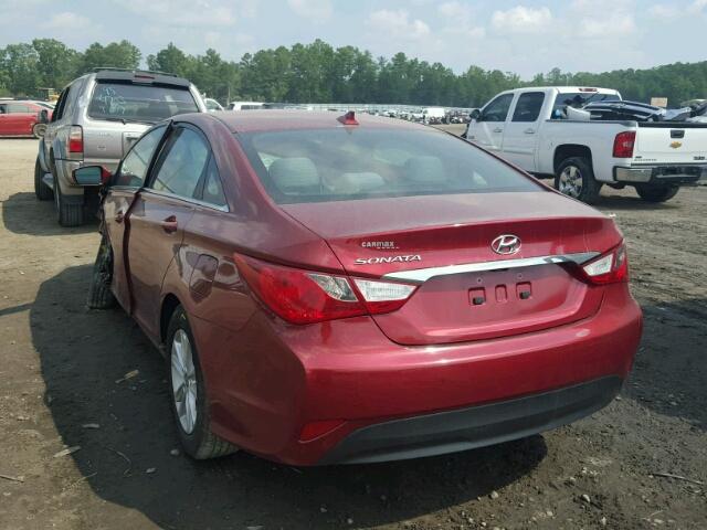 5NPEB4AC1EH857390 - 2014 HYUNDAI SONATA RED photo 3