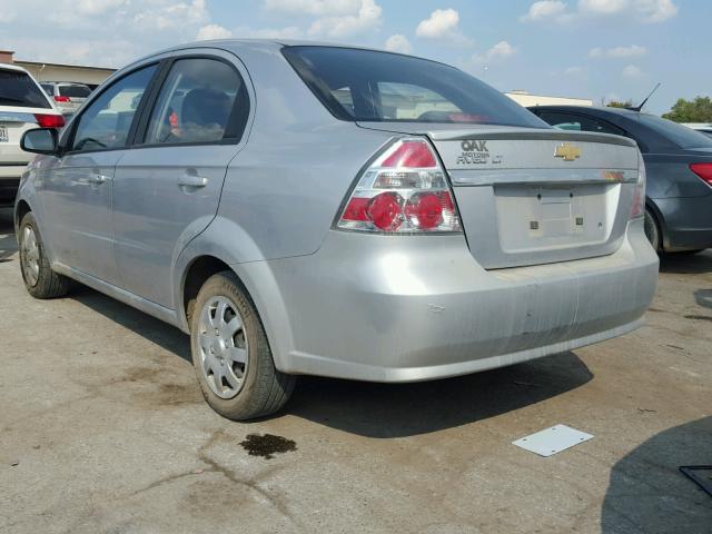 KL1TD5DE1BB245795 - 2011 CHEVROLET AVEO LS SILVER photo 3