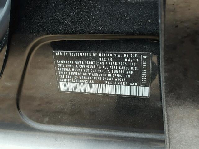 3VWPP7AJ6DM682165 - 2013 VOLKSWAGEN JETTA S Qara foto 10