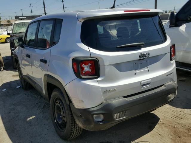 ZACCJBAB9JPG80921 - 2018 JEEP RENEGADE S SILVER photo 3