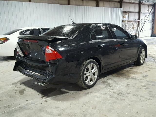 3FAHP0HA6CR153827 - 2012 FORD FUSION SE BLACK photo 4