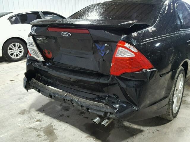 3FAHP0HA6CR153827 - 2012 FORD FUSION SE BLACK photo 9