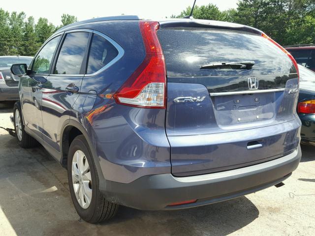 5J6RM4H78CL014794 - 2012 HONDA CR-V EXL BLUE photo 3