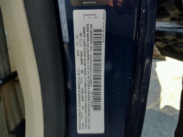 3VWRF31Y46M300932 - 2006 VOLKSWAGEN NEW BEETLE 蓝色 照片 10