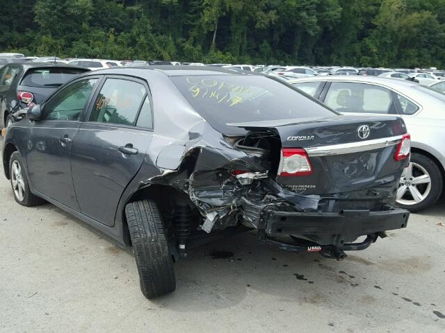 2T1BU4EE2BC647629 - 2011 TOYOTA COROLLA BA CHARCOAL photo 3