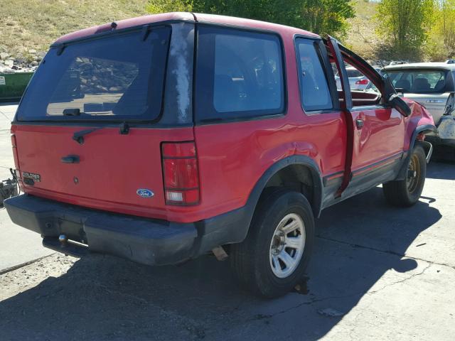 1FMCU24X3MUD64735 - 1991 FORD EXPLORER RED photo 4