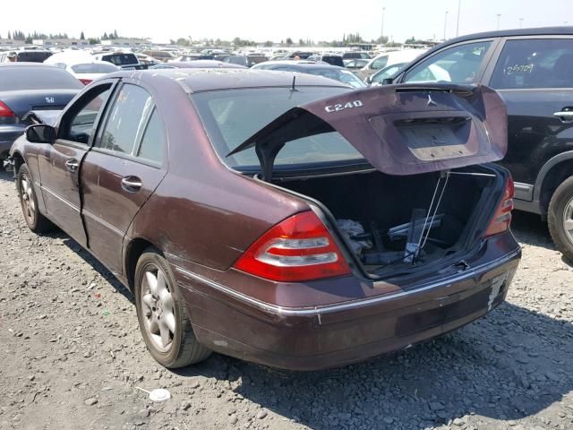 WDBRF61J02F262115 - 2002 MERCEDES-BENZ C 240 MAROON photo 3