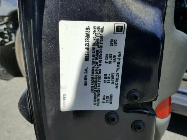 1G2WR52121F116788 - 2001 PONTIAC GRAND PRIX ლურჯი ფოტო 10