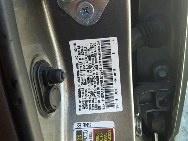 1HGFA16826L078914 - 2006 HONDA CIVIC EX 灰色 照片 10