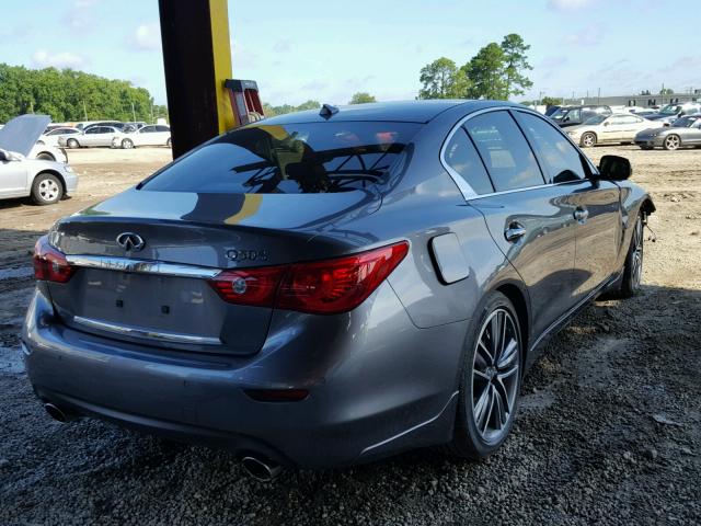 JN1AV7AP8EM690674 - 2014 INFINITI Q50 HYBRID GRAY photo 4