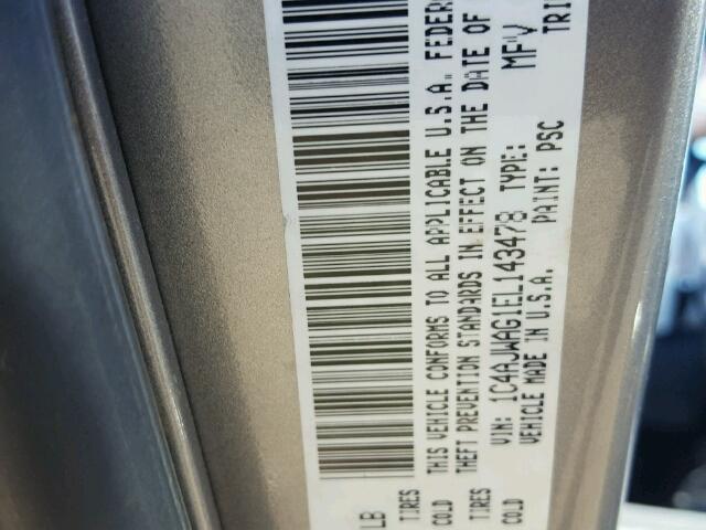 1C4AJWAG1EL143478 - 2014 JEEP WRANGLER S SILVER photo 10