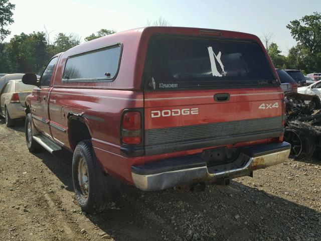 1B7HF16Z4XS224609 - 1999 DODGE RAM მუქწითელი ფოტო 3