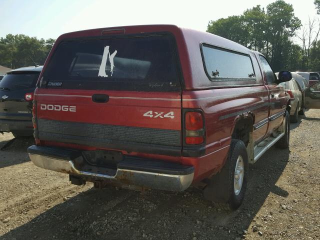 1B7HF16Z4XS224609 - 1999 DODGE RAM მუქწითელი ფოტო 4