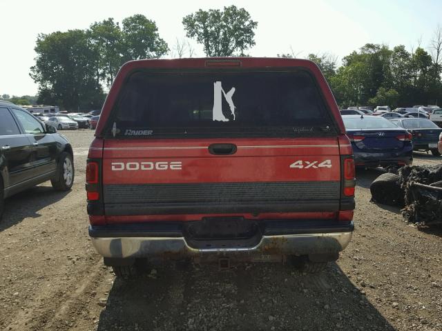 1B7HF16Z4XS224609 - 1999 DODGE RAM მუქწითელი ფოტო 6