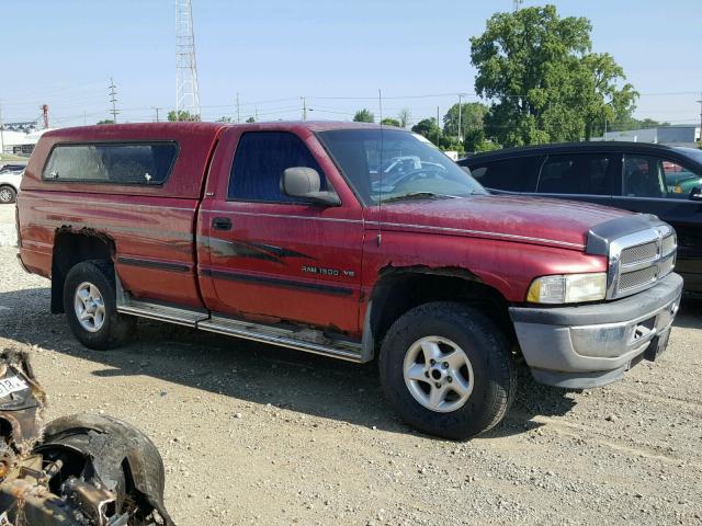 1B7HF16Z4XS224609 - 1999 DODGE RAM მუქწითელი ფოტო 9