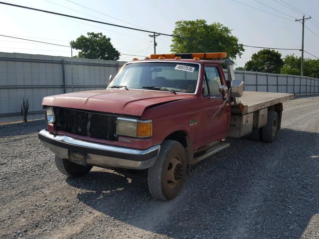 2FDLF47MXLCB01163 - 1990 FORD F SUPER DU RED photo 2