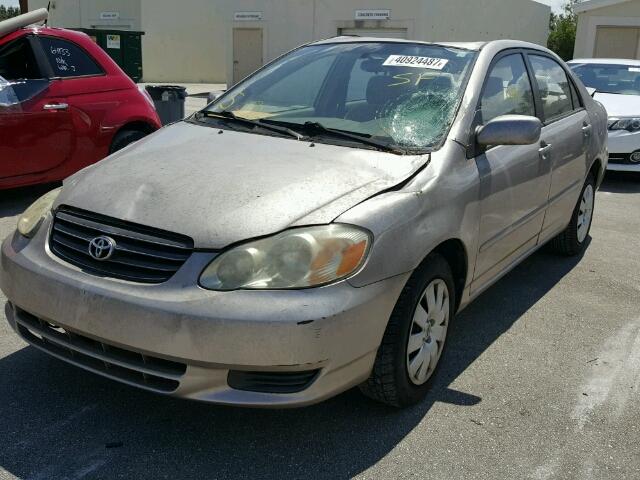 1NXBR32E33Z009311 - 2003 TOYOTA COROLLA BEIGE photo 2