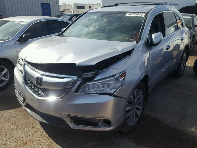 5FRYD4H46FB013379 - 2015 ACURA MDX TECHNO SILVER photo 2