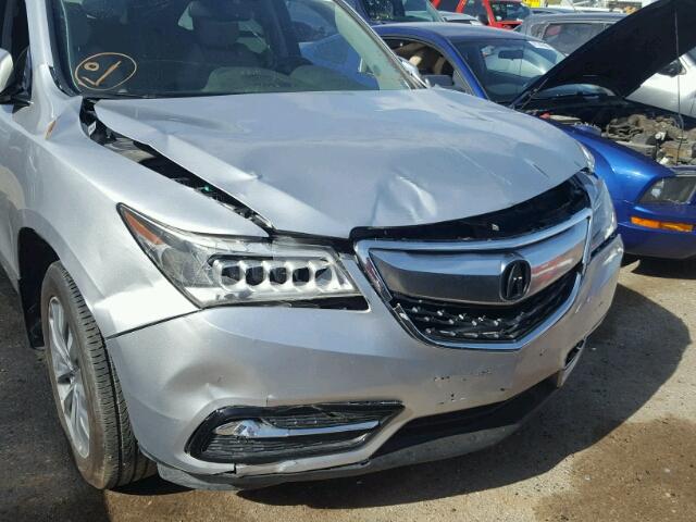 5FRYD4H46FB013379 - 2015 ACURA MDX TECHNO SILVER photo 9