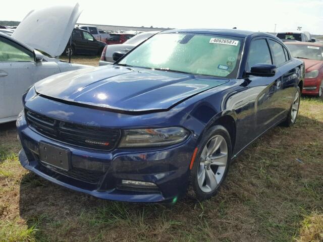 2C3CDXHG6FH824461 - 2015 DODGE CHARGER BLUE photo 2