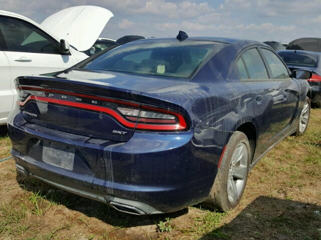 2C3CDXHG6FH824461 - 2015 DODGE CHARGER BLUE photo 4