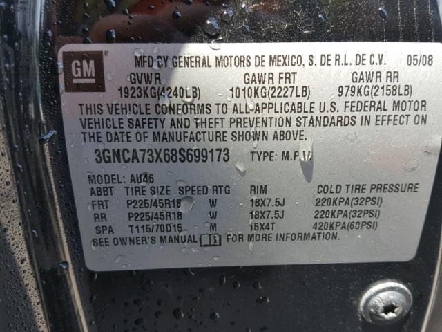 3GNCA73X68S699173 - 2008 CHEVROLET HHR SS 黑色 照片 10