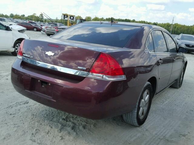 2G1WT58K479404755 - 2007 CHEVROLET IMPALA LT BURGUNDY photo 4