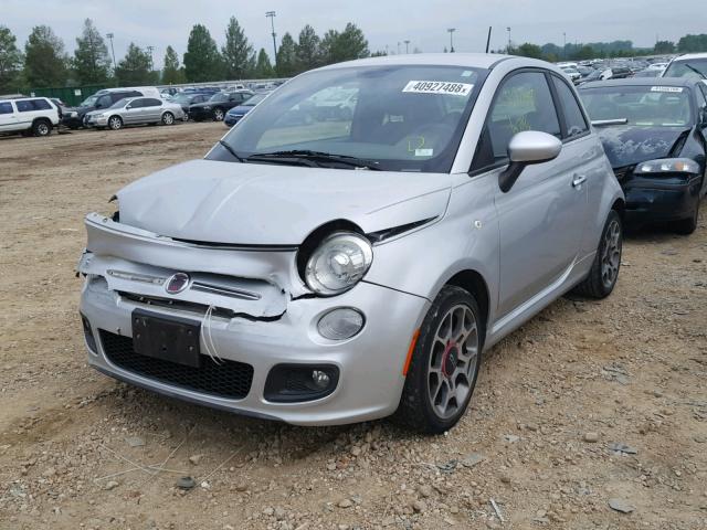 3C3CFFBR4CT110104 - 2012 FIAT 500 SPORT SILVER photo 2