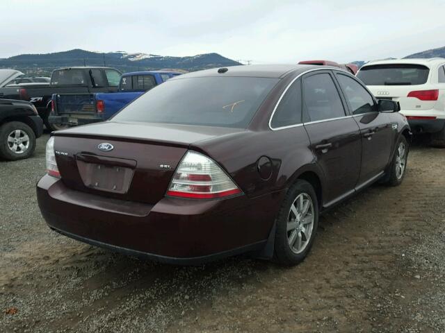 1FAHP24W99G108541 - 2009 FORD TAURUS SEL MAROON photo 4