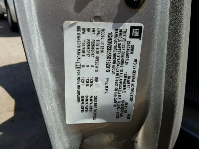 1GNDV23L56D132913 - 2006 CHEVROLET UPLANDER L 银色 照片 10