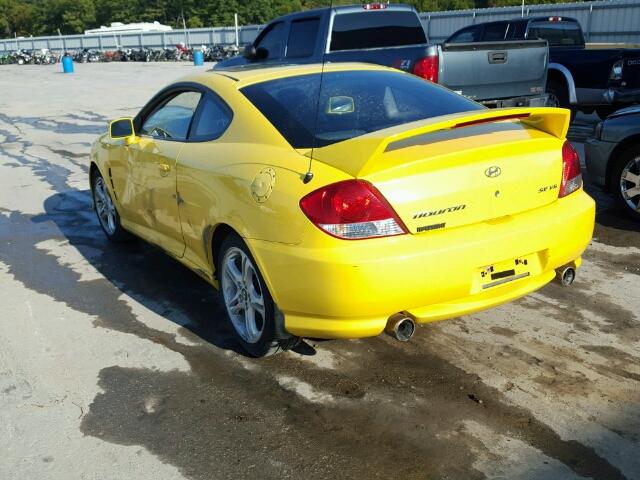 KMHHN65FX5U167112 - 2005 HYUNDAI TIBURON GT YELLOW photo 3