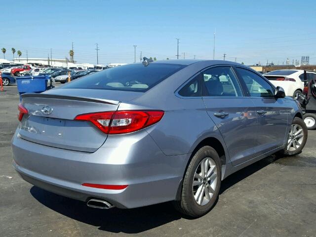 5NPE24AF8GH334641 - 2016 HYUNDAI SONATA SE GRAY photo 4