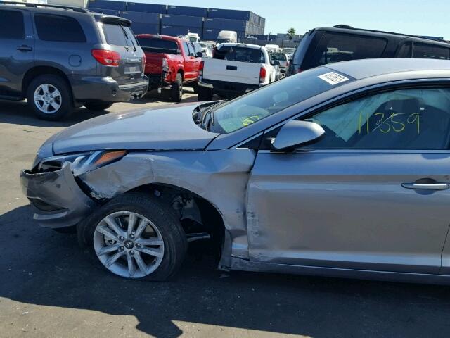 5NPE24AF8GH334641 - 2016 HYUNDAI SONATA SE GRAY photo 9