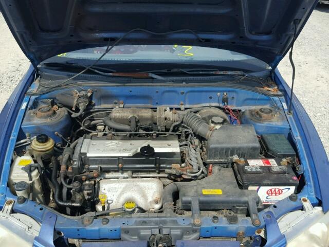 KMHCG45C91U251236 - 2001 HYUNDAI ACCENT GL BLUE photo 7