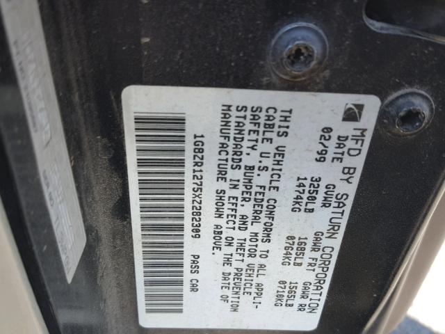 1G8ZR1275XZ282309 - 1999 SATURN SC2 GOLD photo 10