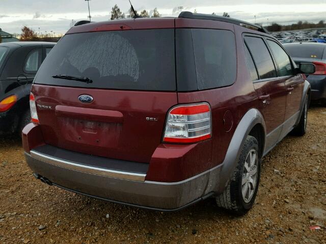 1FMDK02W98GA05662 - 2008 FORD TAURUS X S RED photo 4