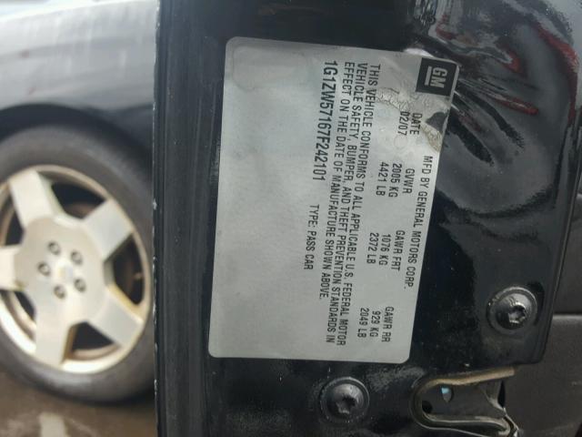 1G1ZW57167F242101 - 2007 CHEVROLET MALIBU SS BLACK photo 10