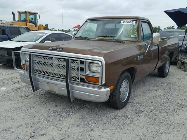 1B7FD14T4HS396121 - 1987 DODGE D-SERIES D BROWN photo 2