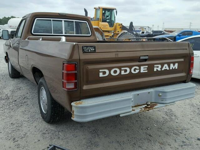 1B7FD14T4HS396121 - 1987 DODGE D-SERIES D BROWN photo 3