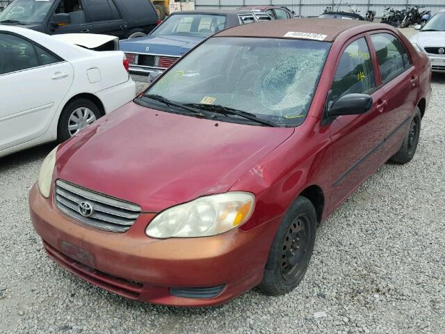 1NXBR32E13Z042016 - 2003 TOYOTA COROLLA CE RED photo 2