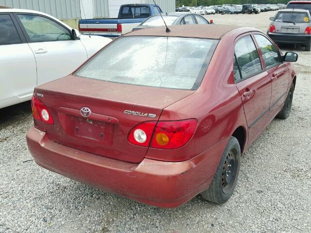 1NXBR32E13Z042016 - 2003 TOYOTA COROLLA CE RED photo 4