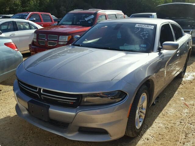 2C3CDXBG3FH735374 - 2015 DODGE CHARGER SE SILVER photo 2