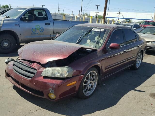 JN1DA31A03T437820 - 2003 NISSAN MAXIMA GLE MAROON photo 2