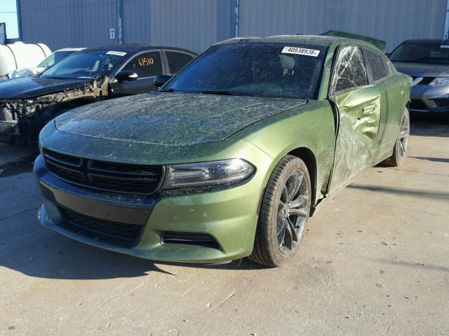 2C3CDXBG8JH227023 - 2018 DODGE CHARGER SX GREEN photo 2