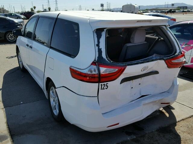 5TDZK3DC3FS656416 - 2015 TOYOTA SIENNA BAS WHITE photo 3