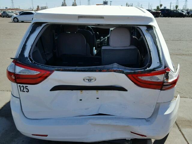 5TDZK3DC3FS656416 - 2015 TOYOTA SIENNA BAS WHITE photo 9