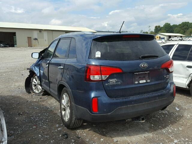 5XYKU4A76EG538431 - 2014 KIA SORENTO BLUE photo 3